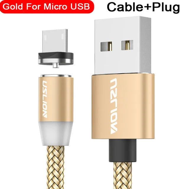 USLION circular magnetic charging cable with aluminium alloy housing and LED indicator