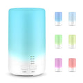 White USB mini ultrasonic aromatherapy diffuser with 7-colour LED light, 125ml capacity, 75 x 130mm