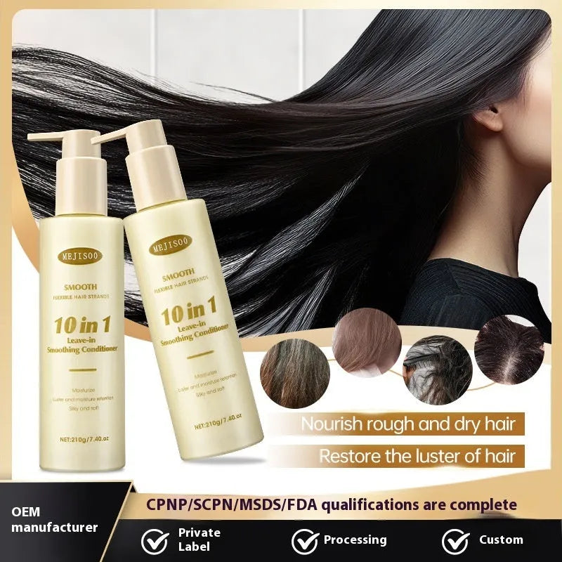 210g wash-free soft 10-in-1 hair conditioner bottle for frizzy hair improvement