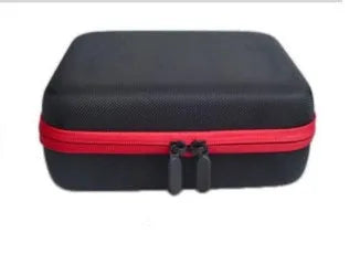 Red EVA essential oil storage bag with 30 compartments mounted on a wall