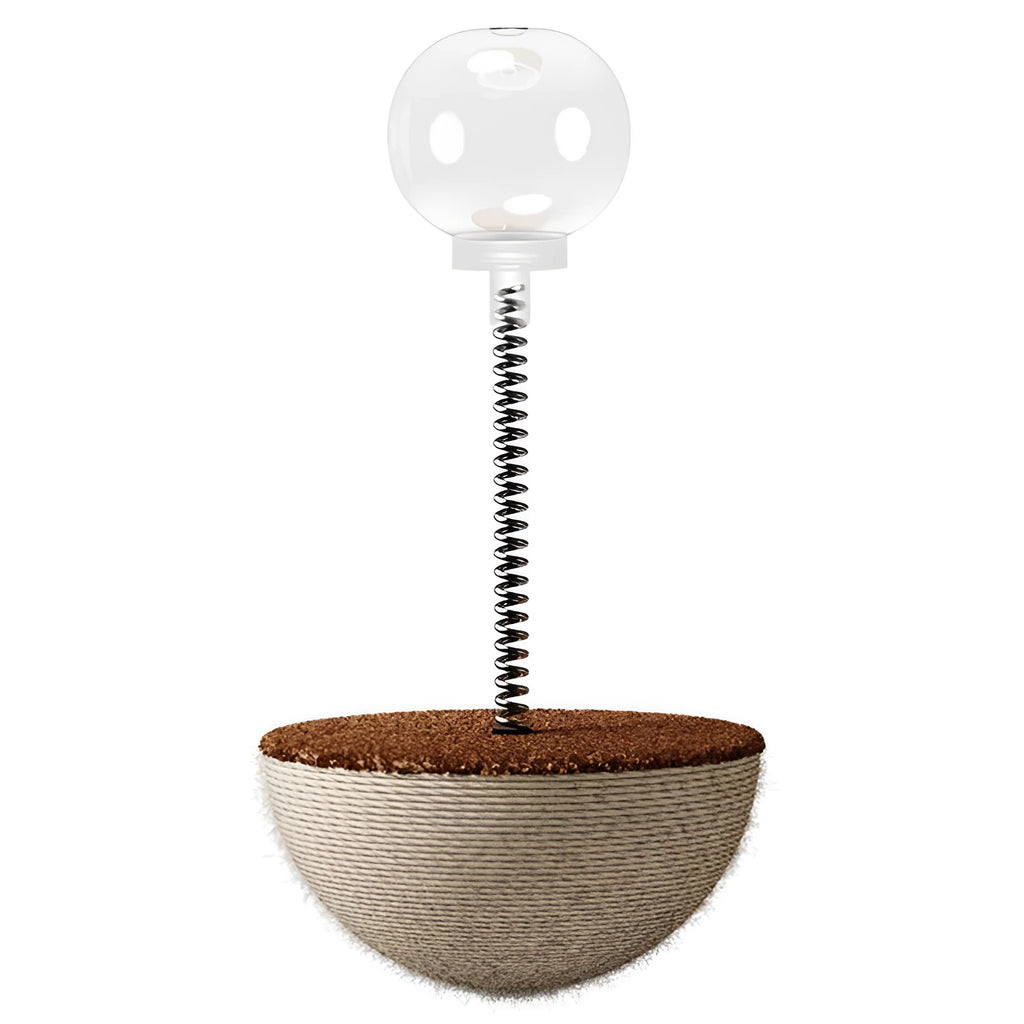 Auto-balancing cat interactive feeder toy with slow feeding mechanism in three designs