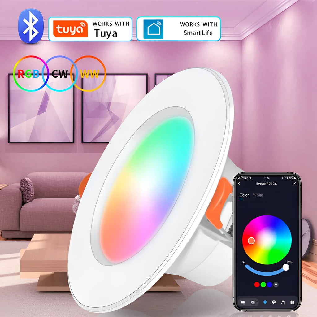 Graffiti Bluetooth smart downlight with voice control, full colour dimming, and integrated speaker in modern simplicity style