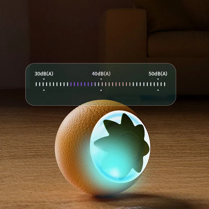 Green automatic rolling ball pet toy for cats and dogs measuring 4.5cm cube