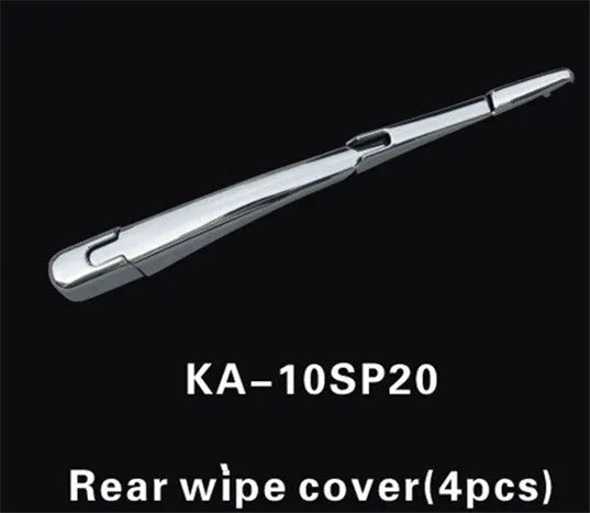 Four silvery ABS plastic rear window wiper cover trim strips for 2010 Hyundai cars