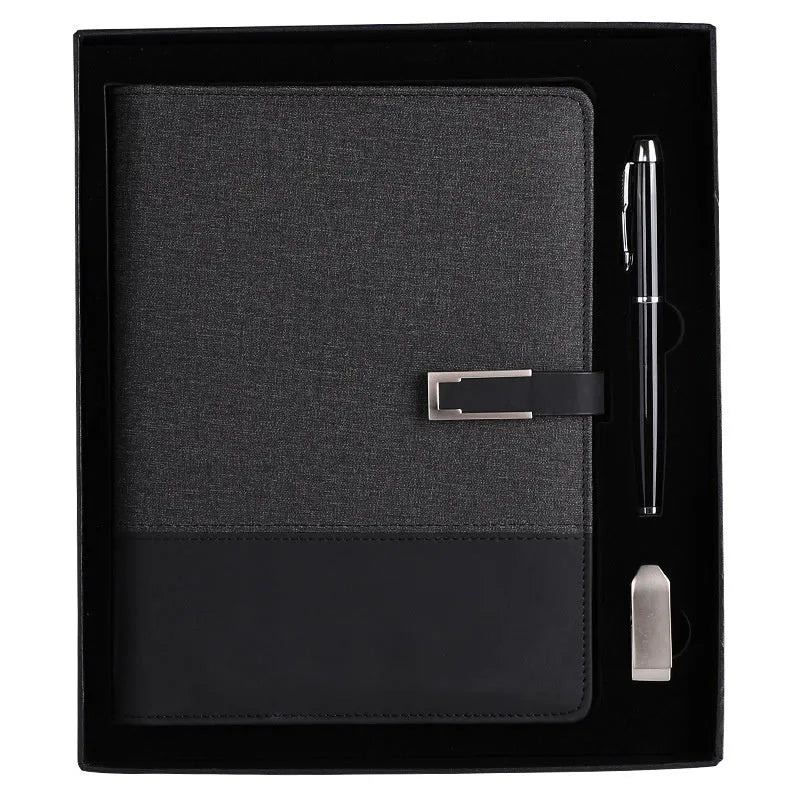 A5 notebook with pu leather cover in multiple colour options including brown, black, green, blue, and red.