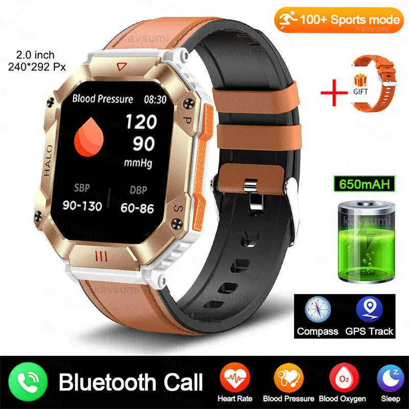 Black Android smart watch for women with titanium alloy case on a leather strap, showing GPS and call functions.
