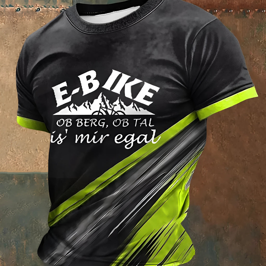 3D digital printed casual men's polyester T-shirt in loose sporty fit