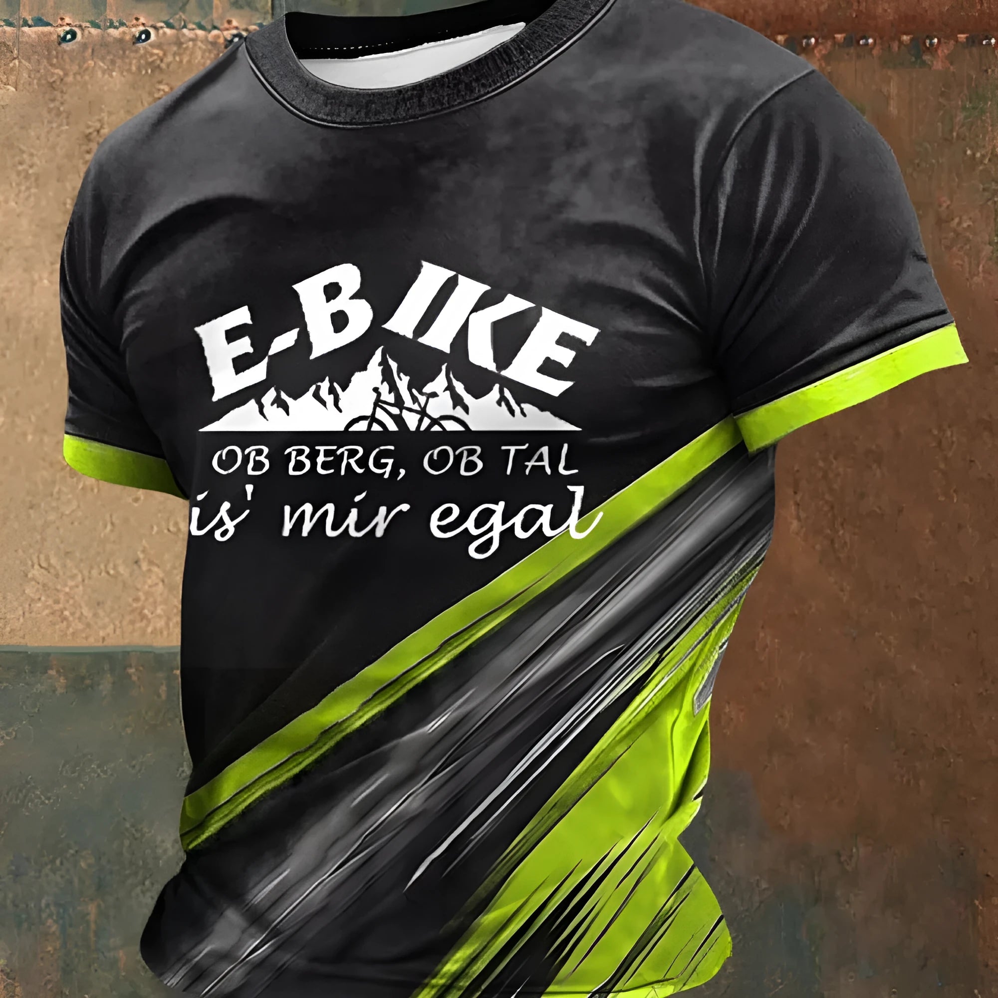 3D digital printed casual men's polyester T-shirt in loose sporty fit