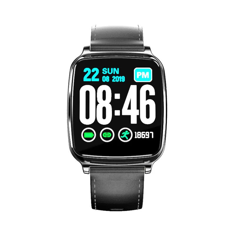 M8 smart fitness bracelet on a wrist showing its touch screen and zinc alloy body, with a TPU strap.