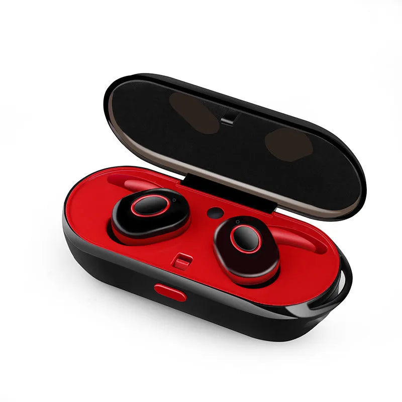 Wireless Bluetooth sports headphones in black, green, red, or white with in-ear design