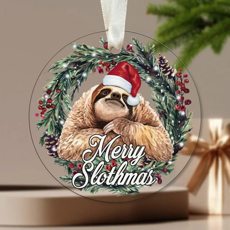 Acrylic Christmas tree pendant ornament with 34 colour options for festive holiday decorating