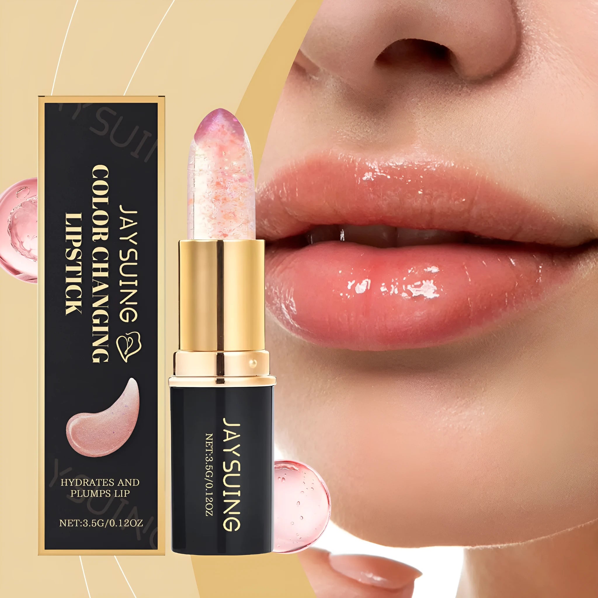 Moisturising colour-changing lipstick stick in a 3.5g format with hyaluronic acid.