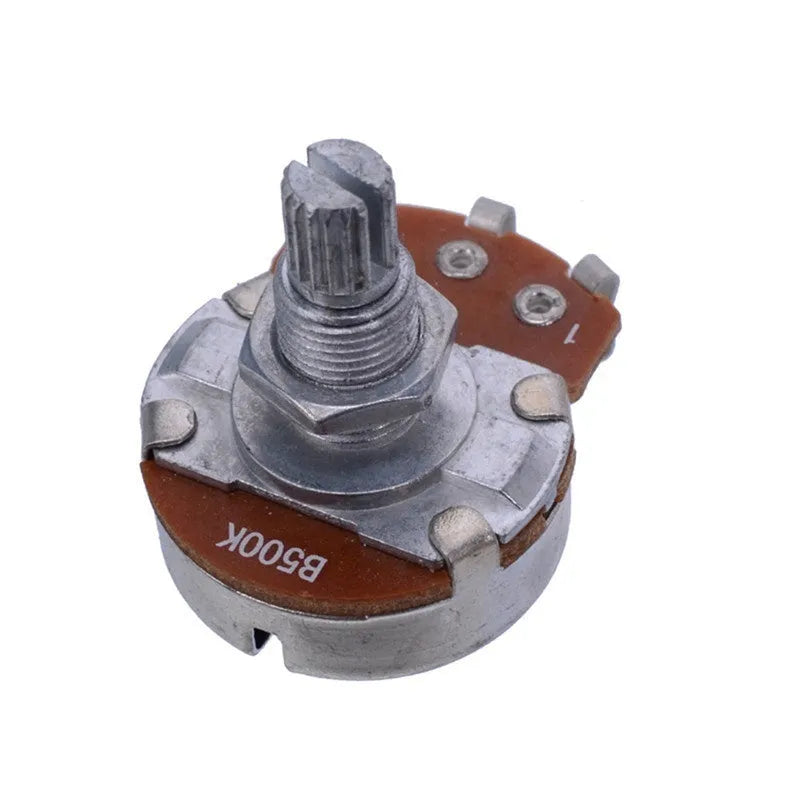 Single brushed aluminium electric guitar knob for 250K or 500K potentiometers on a 6mm shaft