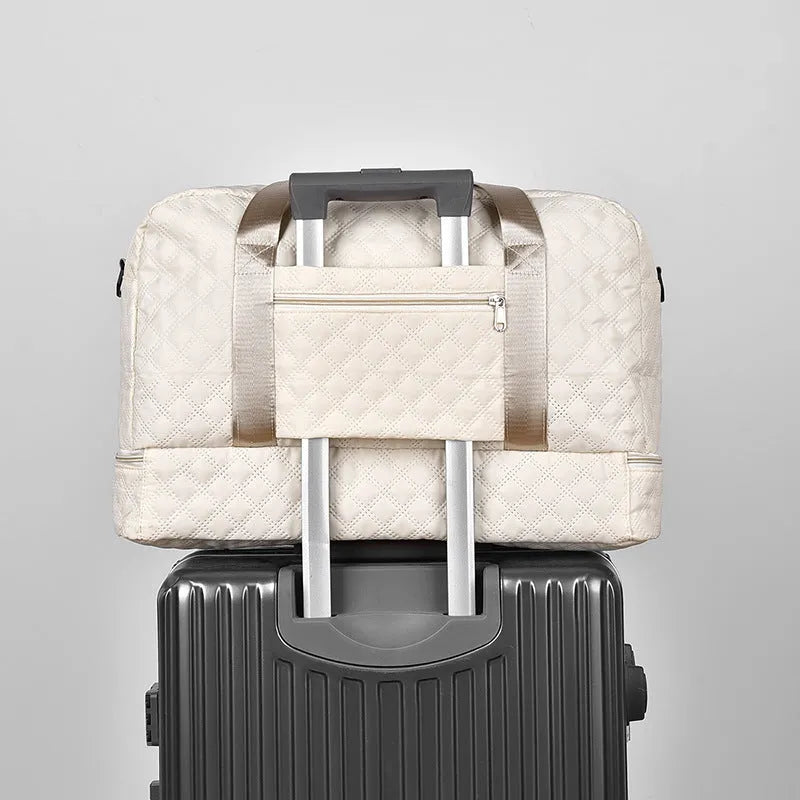 Large capacity Oxford cloth travel bag in street style with sewing thread detailing