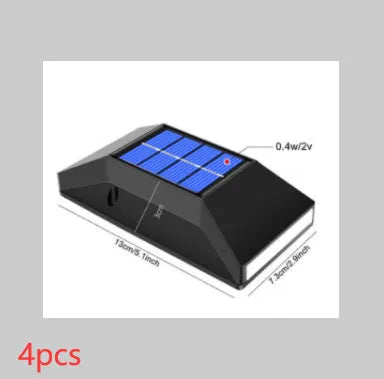 Solar-powered outdoor wall light with 6LEDs for staircase illumination