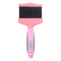 Double-sided pet brush with stainless steel pins and blue ABS handle for dog and cat grooming