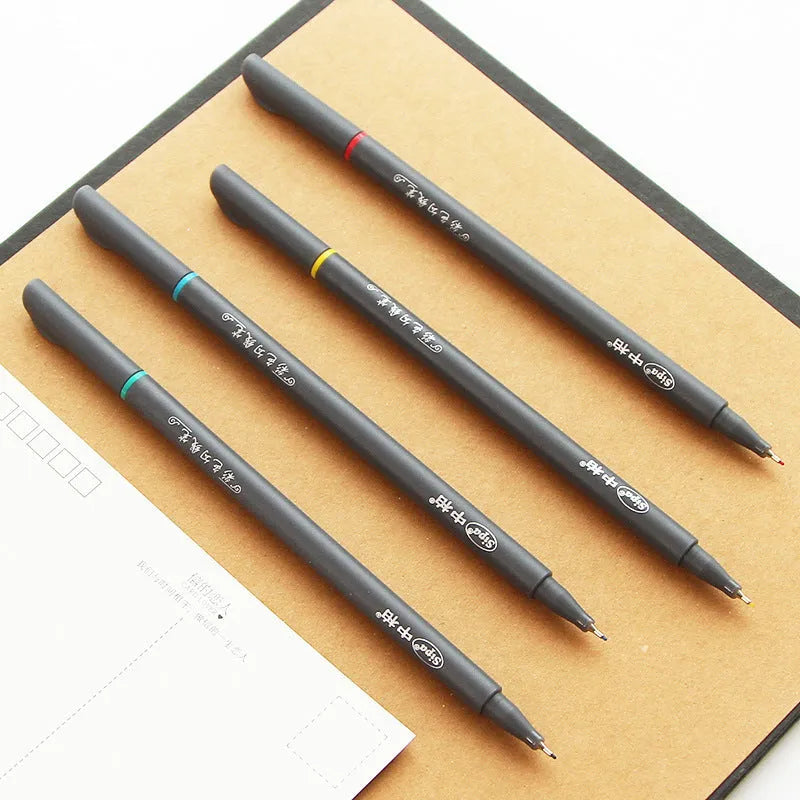 Set of 10 black hook line drawing pens with 0.38mm tips for architecture and design work.