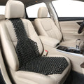 Breathable mesh car seat cushion for summer ventilation in beige colour on vehicle seat