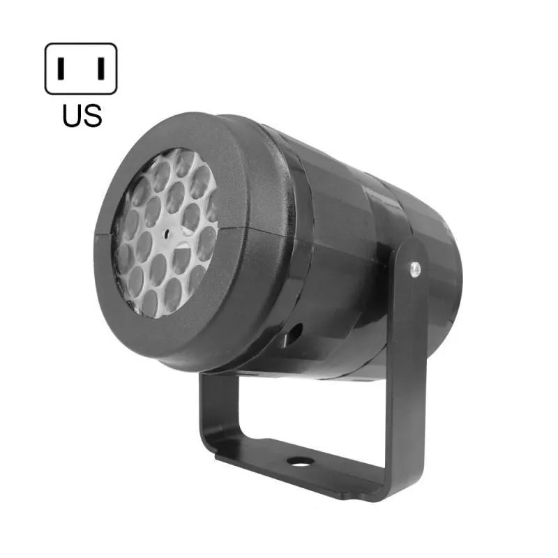 Christmas LED snowflake projector light showing rotating festive patterns for outdoor and indoor holiday decoration