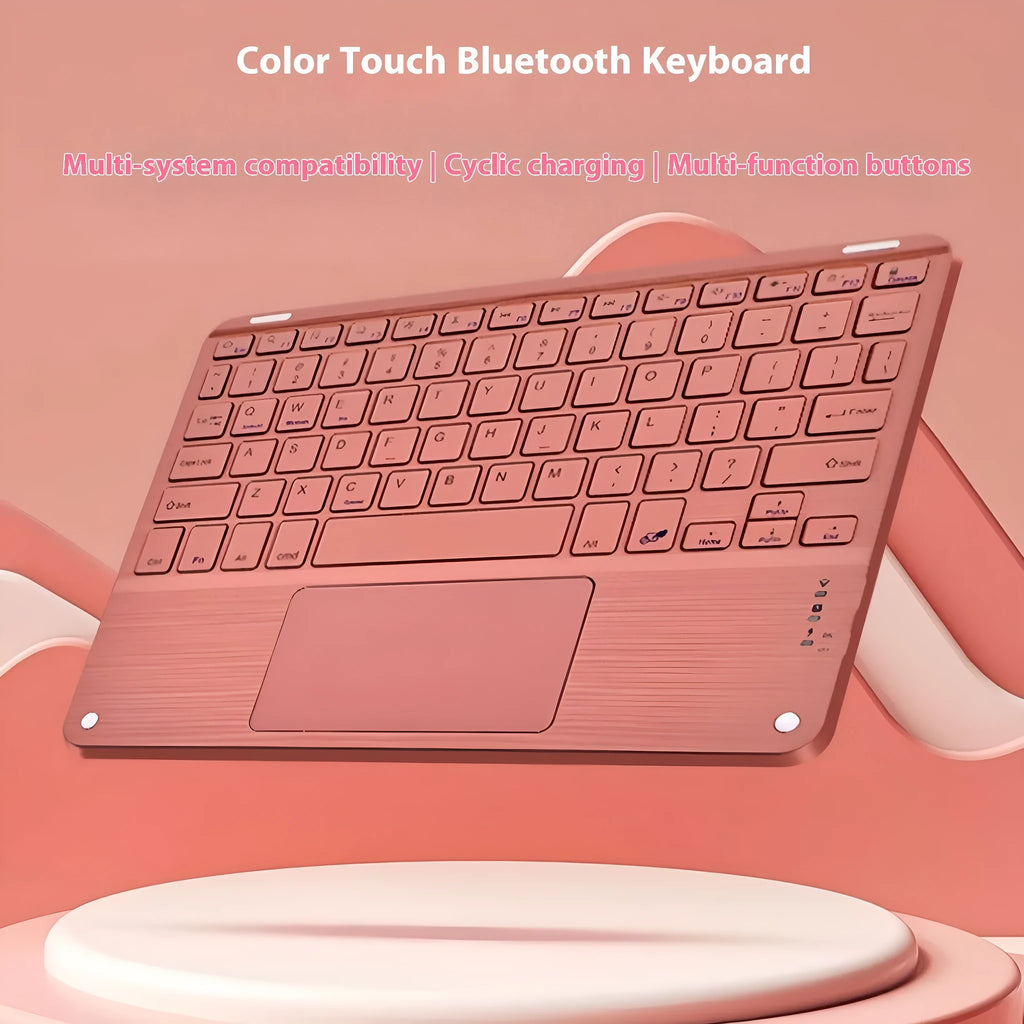 Square hat touch Bluetooth wireless keyboard with colour-changing backlight in multiple colour options