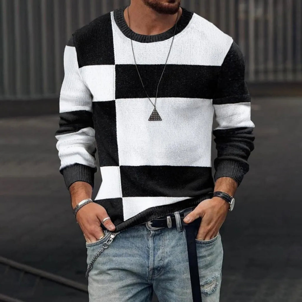 Men 3D pullover casual top long sleeve t-shirt, CTX919 style, front view