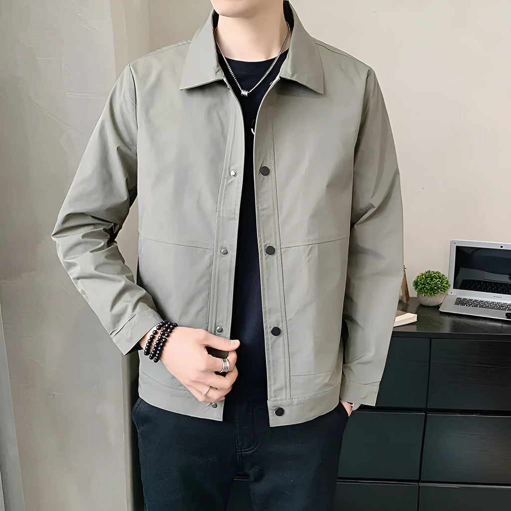 Men's Korean style single-layer jacket in four colour options with long sleeves