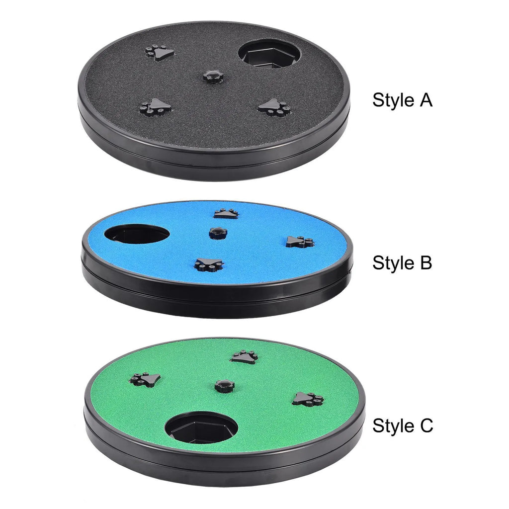 Rotating dog nail file board with six food compartments and sandpaper surface