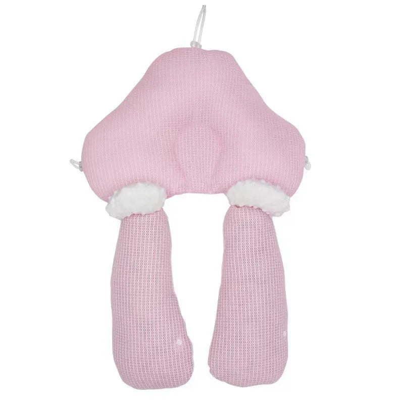 U-shaped baby head shaping pillow in pure cotton fabric with pearl cotton filler.