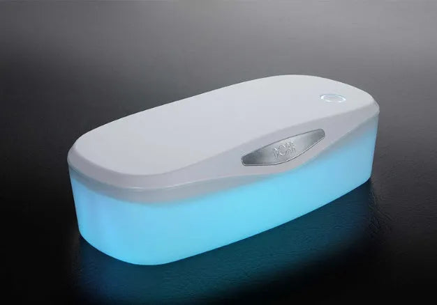 White DORR UV disinfection box for sanitising phones and keys with dimensions 255mm by 99mm by 65mm.