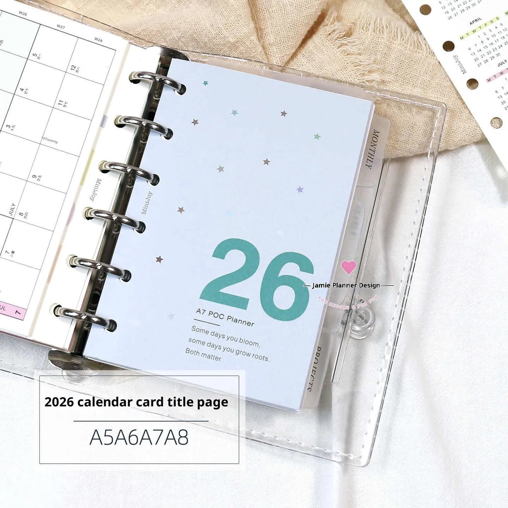 2026 Calendar Cards Calendar Fold set showing monthly calendar inner pages in basic packaging
