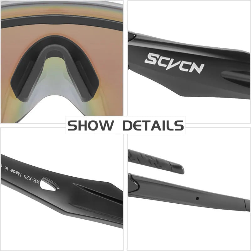 Frameless integrated lens sports goggles in a bold colour, shown from a front perspective.