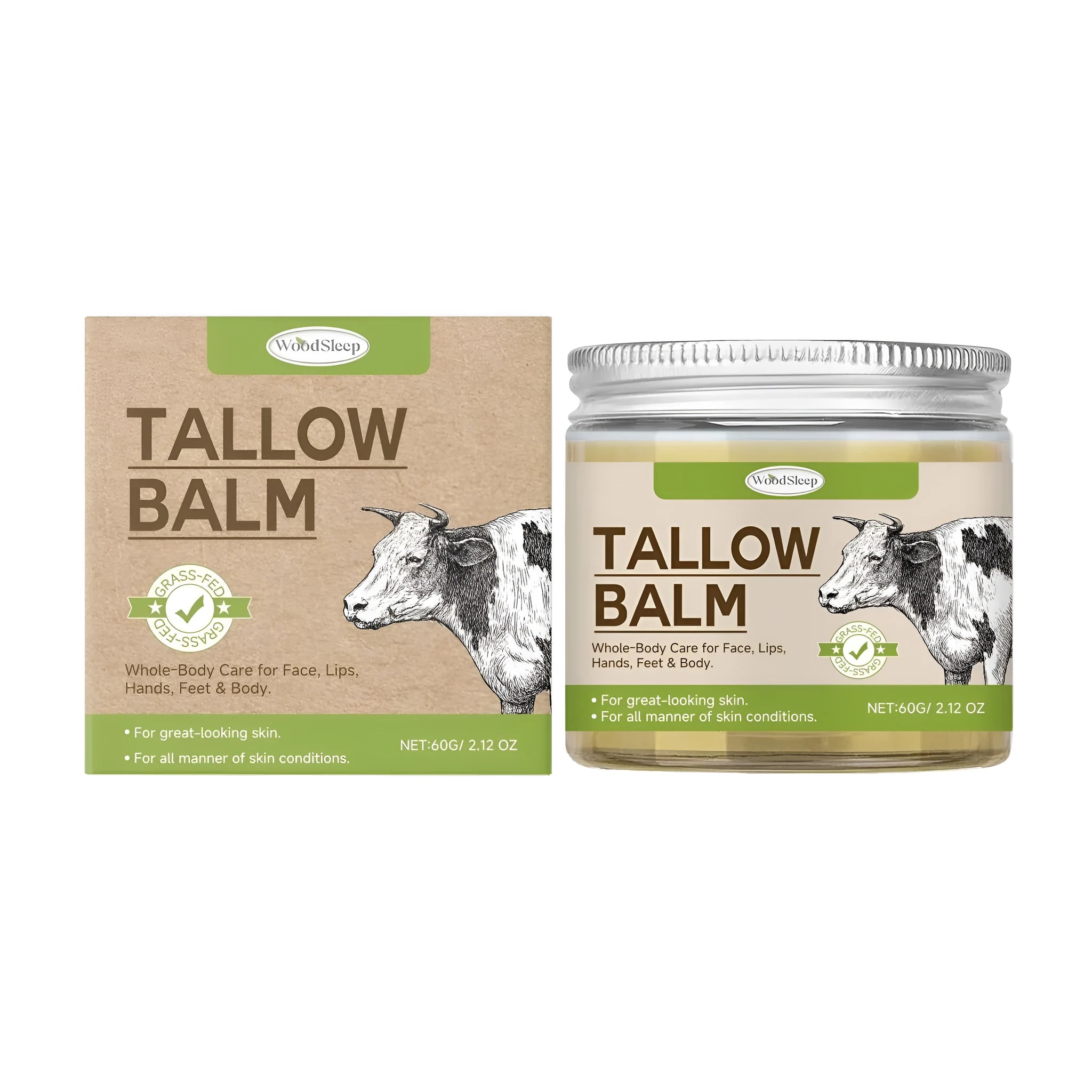 60g jar of Natural Butter Moisturising Skincare Cream with honey and tallow.