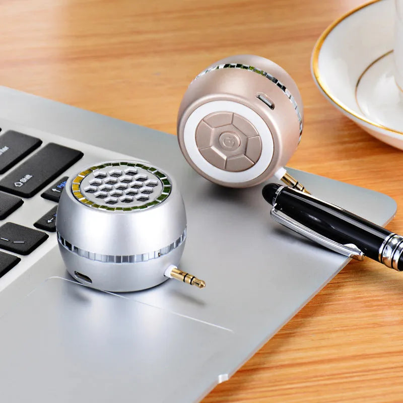 Universal external amplifier speaker in black, gold, or rose gold with wired connection
