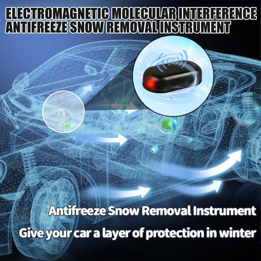 Black car windscreen de-icer tool measuring 5 by 2.6 by 1.5 centimetres.