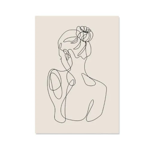 Abstract boho-style animal illustration printed on a stretched frameless canvas wall art.