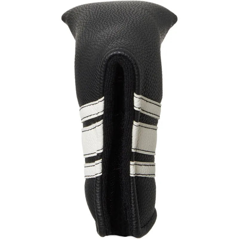 Black PU leather golf club head cover sleeve for protecting a push rod.