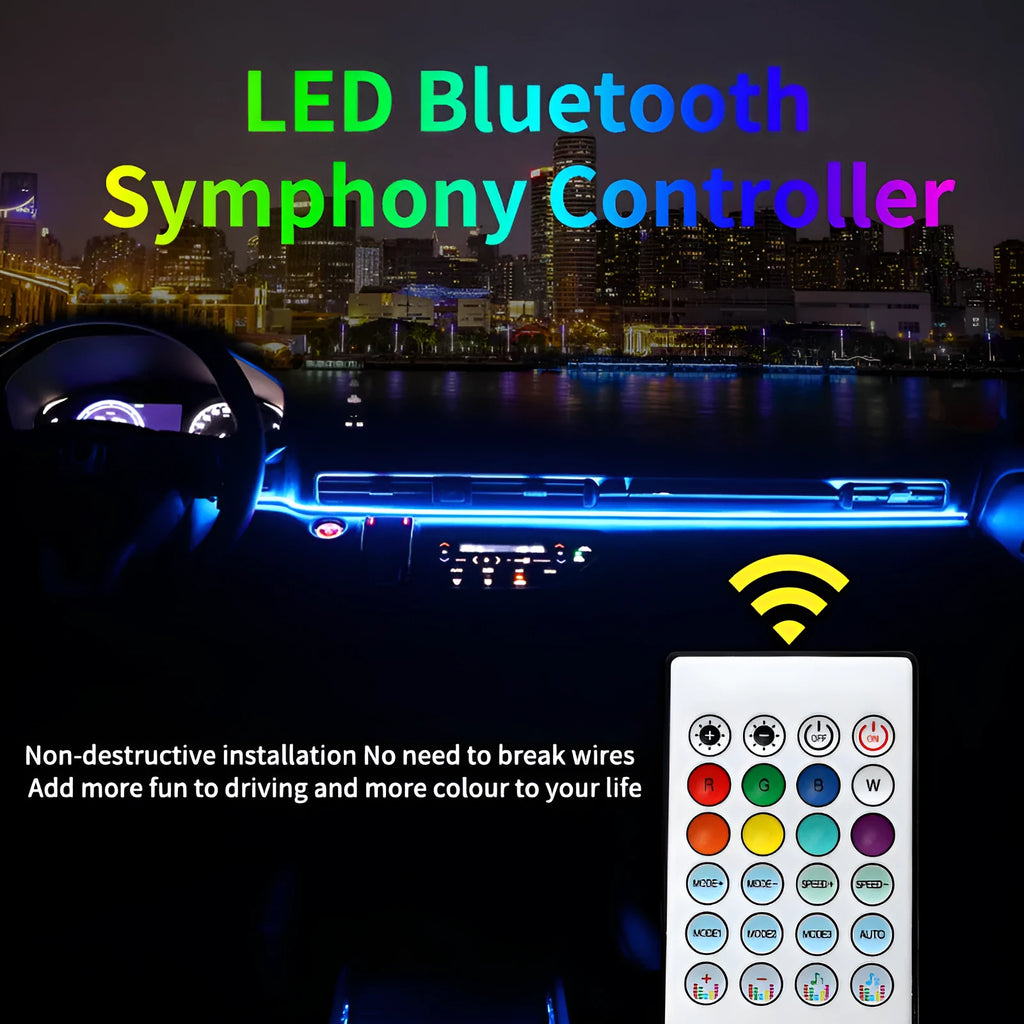 110cm aluminium alloy car interior RGB ambience light strip with remote control
