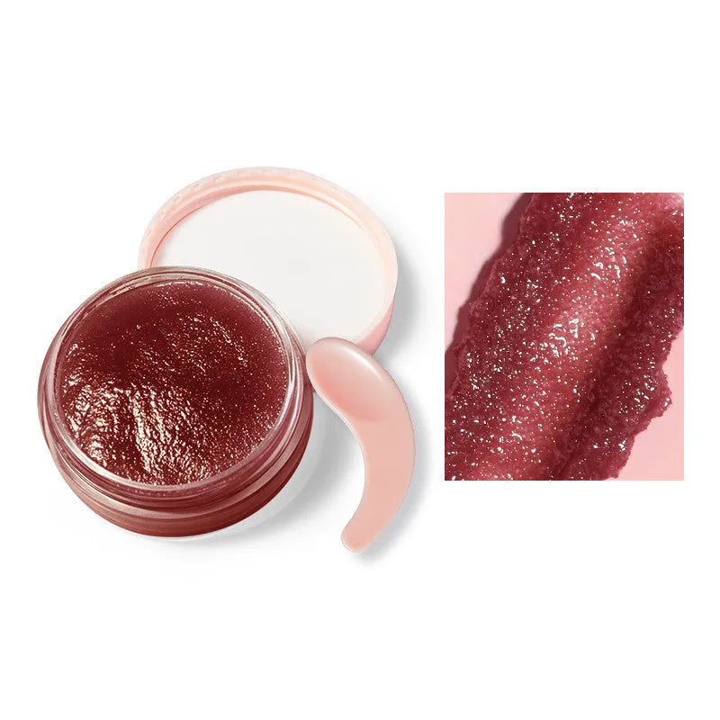 Honey Milk Soft Lip Scrub 8g in pink peach colour in a small pot with lid