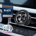 Car air vent magnetic phone holder with alloy bracket and black/silver colour options