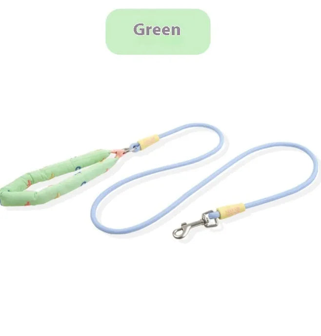 Polyester dog leash with adjustable hand holding rope in four colour options