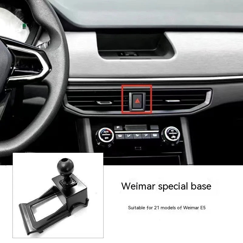 GOODWAY car dashboard phone holder with 360-degree rotation on snap-on base