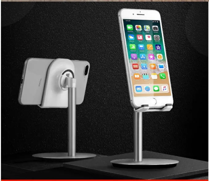 Silver metal computer phone holder S1 model with adjustable arm and universal clip for 3-11 inch devices