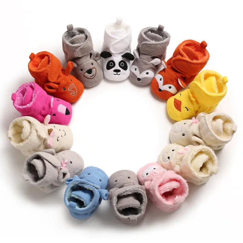 Baby toddler soft sole cotton boots with Velcro fastening, multiple colours, sizes 11-13cm