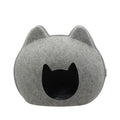 Felt cat litter enclosure in grey, 54x38x45cm, with open entrance for indoor use