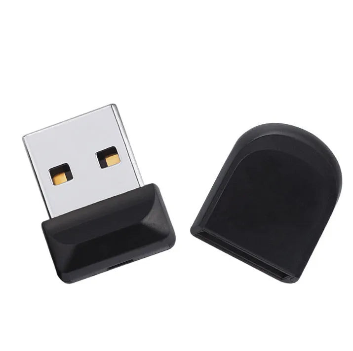 Black Mini U Disk portable flash drive with solid colour design on white background