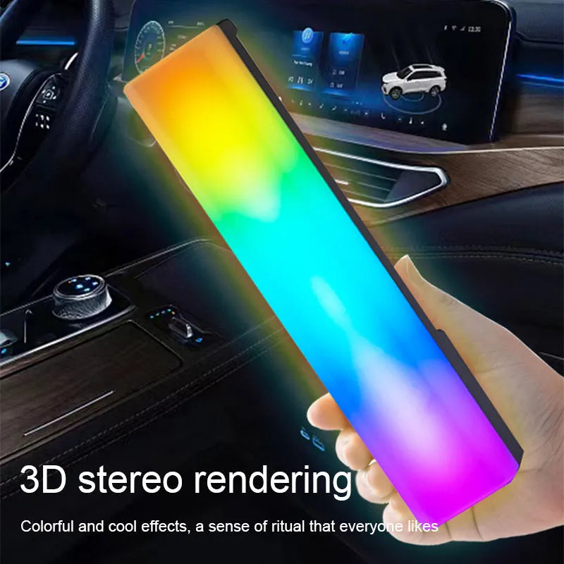 3D RGB voice-activated ambience lamp in black or white shell with USB cable