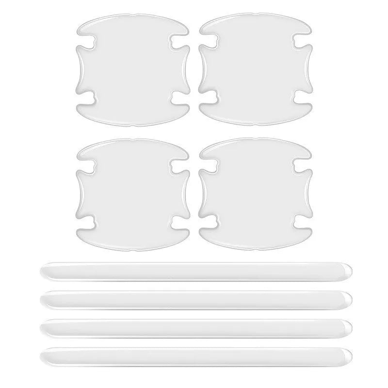 Clear transparent car door handle protective stickers 4-piece set for scratch prevention