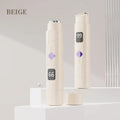 USB rechargeable women's hair removal shaver with digital display in gradient purple colour.