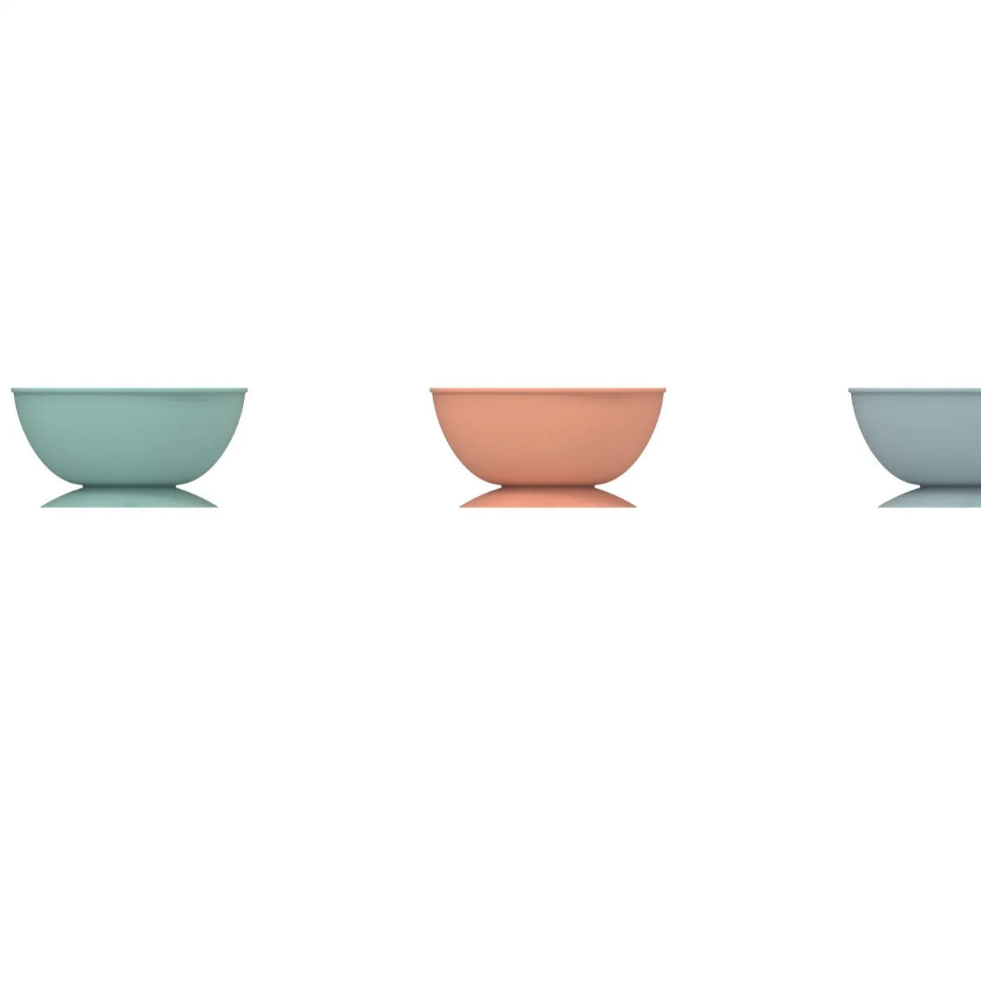 Cyan silicone pet bowl with textured licking mat surface and suction cup base.