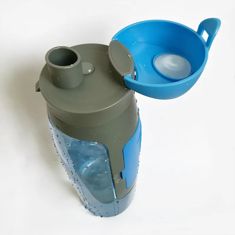 Water bottle shape hidden security container, PET, 750 ml, 7.5 x 26 cm, with BPA-free lid, shown in black.